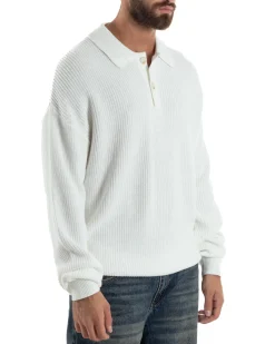 Maglia Uomo Polo Maglioncino Con Colletto Bianco M3014A