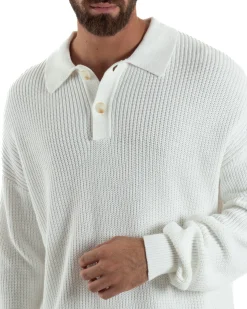 Maglia Uomo Polo Maglioncino Con Colletto Bianco M3014A