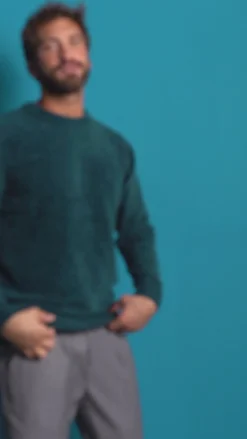 Maglioncino Uomo Ciniglia Regular Fit Maglia Basic Blu M3052A