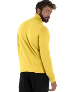 Maglioncino Uomo Collo Alto Maglia Rasata Dolcevita Basic Giallo M2544A