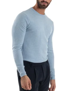 Maglioncino Uomo Girocollo Maglia Rasata Basic Polvere M2570A