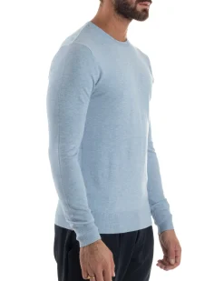 Maglioncino Uomo Girocollo Maglia Rasata Basic Polvere M2570A