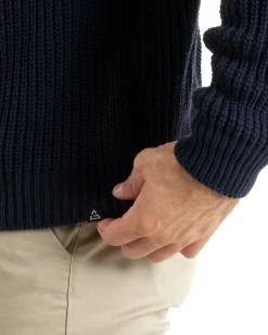 Maglioncino Uomo Girocollo Maglia Inglese Basic Blu M2760A