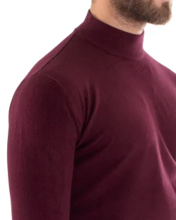 Maglioncino Uomo Maglia Mezzo Collo Sottogiacca Bordeaux M2565A