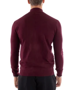 Maglioncino Uomo Maglia Mezzo Collo Sottogiacca Bordeaux M2565A