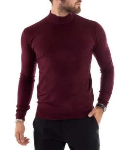 Maglioncino Uomo Maglia Mezzo Collo Sottogiacca Bordeaux M2565A