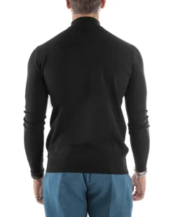 Maglioncino Uomo Maglia Mezzo Collo Sottogiacca Nero M2567A
