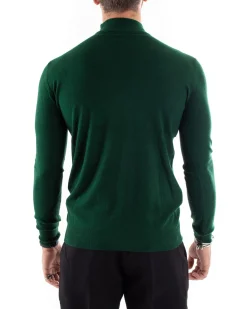 Maglioncino Uomo Maglia Mezzo Collo Sottogiacca Verde Bottiglia M2566A