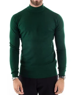 Maglioncino Uomo Maglia Mezzo Collo Sottogiacca Verde Bottiglia M2566A