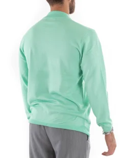 Maglioncino Uomo Maglia Mezzo Collo Sottogiacca Verde Acqua M2559A