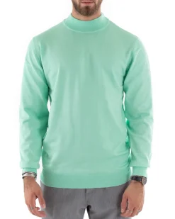 Maglioncino Uomo Maglia Mezzo Collo Sottogiacca Verde Acqua M2559A