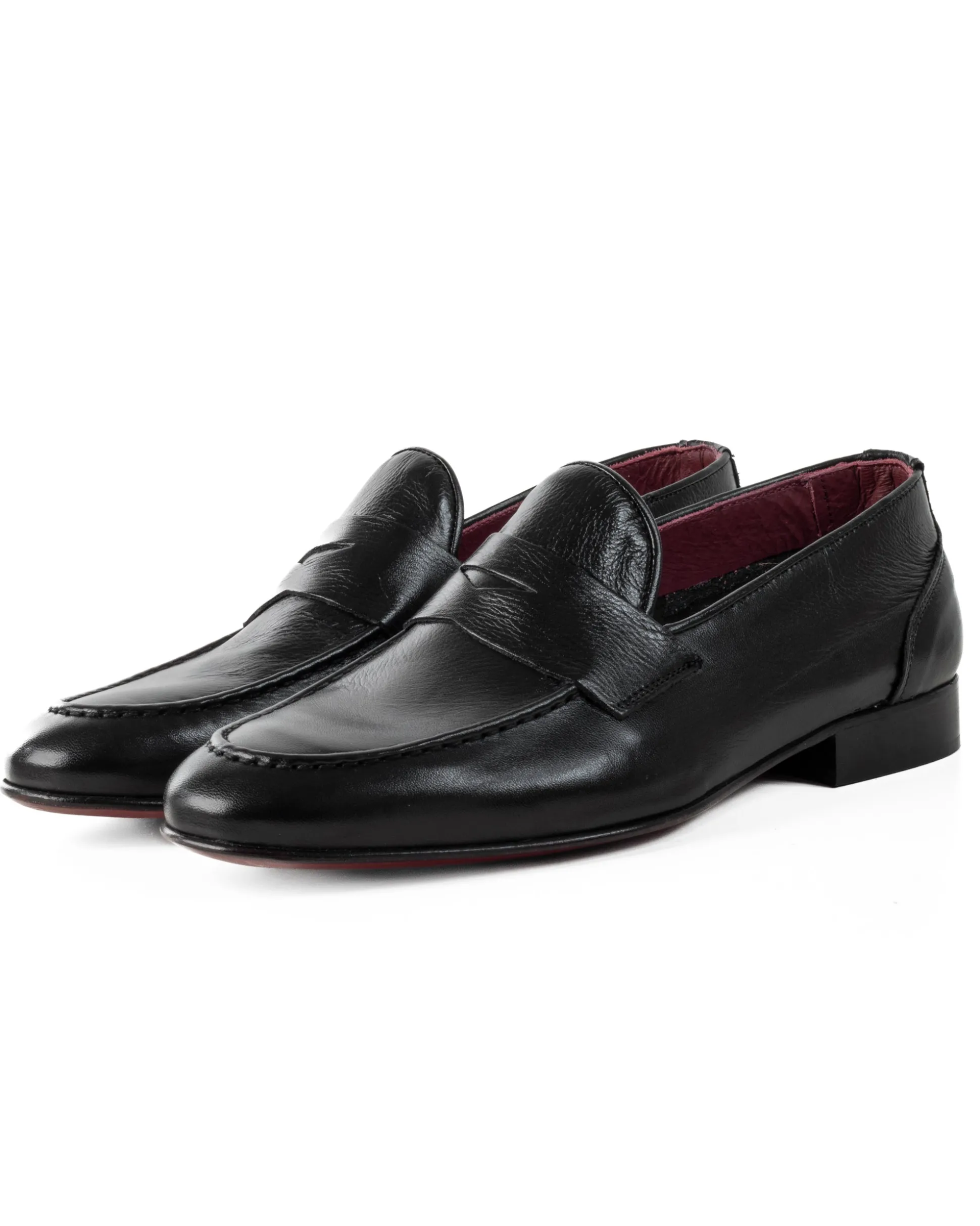 Mocassini College Uomo Con Bendina Scarpe Classiche Ecopelle Eleganti Cerimonia Suola Di Cuoio Con Ovalino Antiscivolo Casual Nero GIOSAL-S1274A