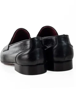 Mocassini College Uomo Con Bendina Scarpe Classiche Ecopelle Eleganti Cerimonia Suola Di Cuoio Con Ovalino Antiscivolo Casual Nero GIOSAL-S1274A