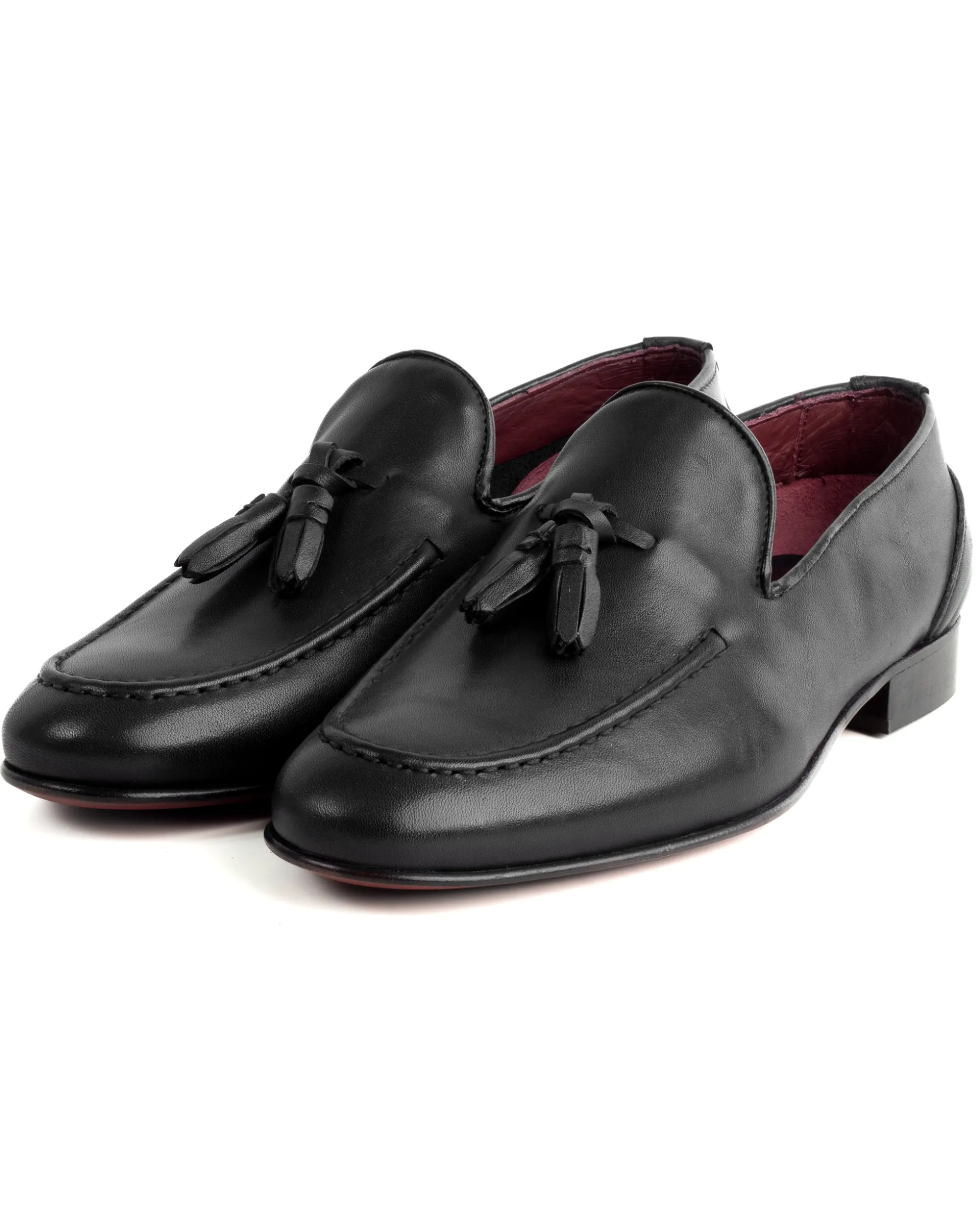 Mocassini College Uomo Con Nappine Scarpe Classiche Ecopelle Morbida Eleganti Cerimonia Suola Di Cuoio Con Ovalino Antiscivolo Casual Nero GIOSAL-S1282A