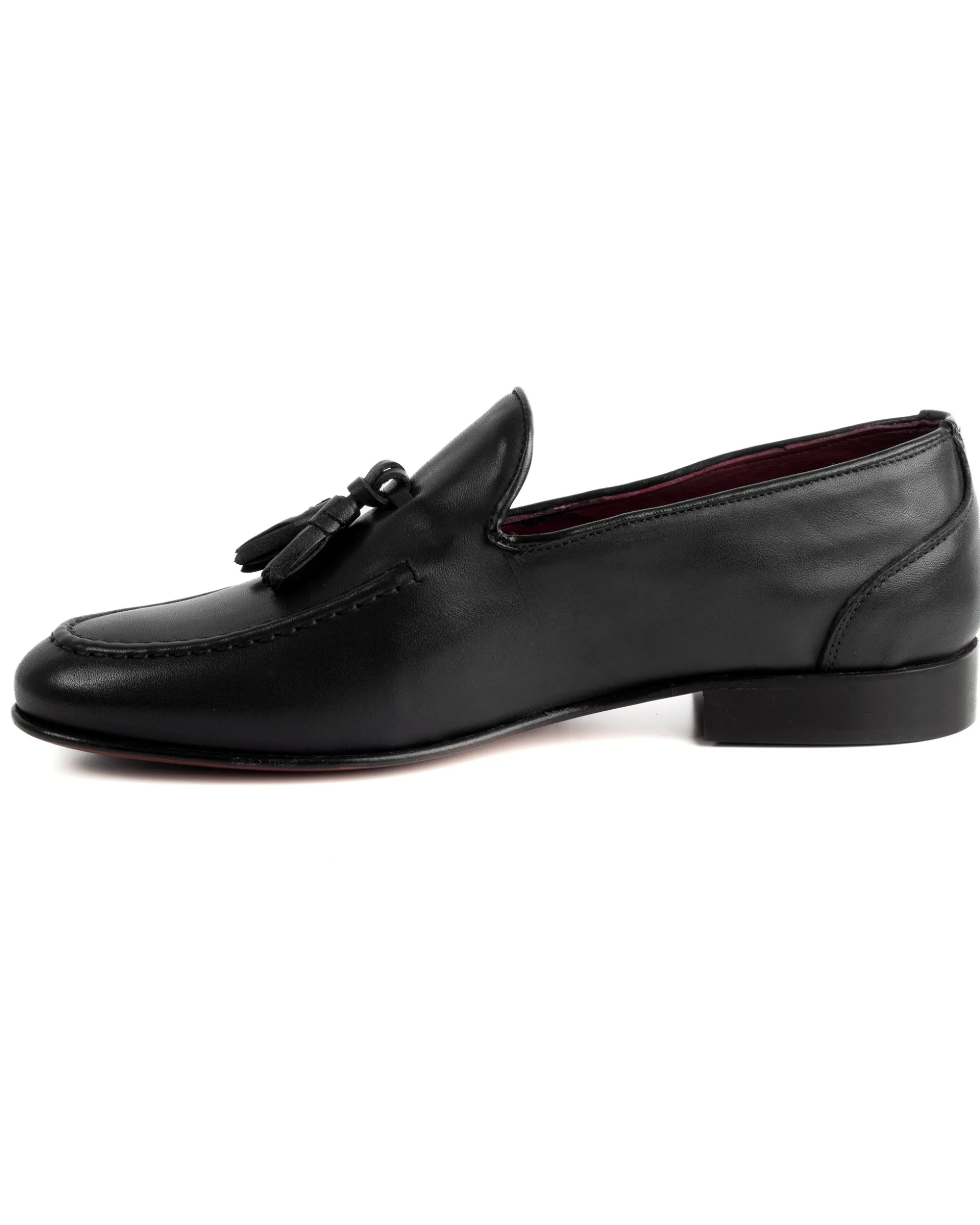 Mocassini College Uomo Con Nappine Scarpe Classiche Ecopelle Morbida Eleganti Cerimonia Suola Di Cuoio Con Ovalino Antiscivolo Casual Nero GIOSAL-S1282A