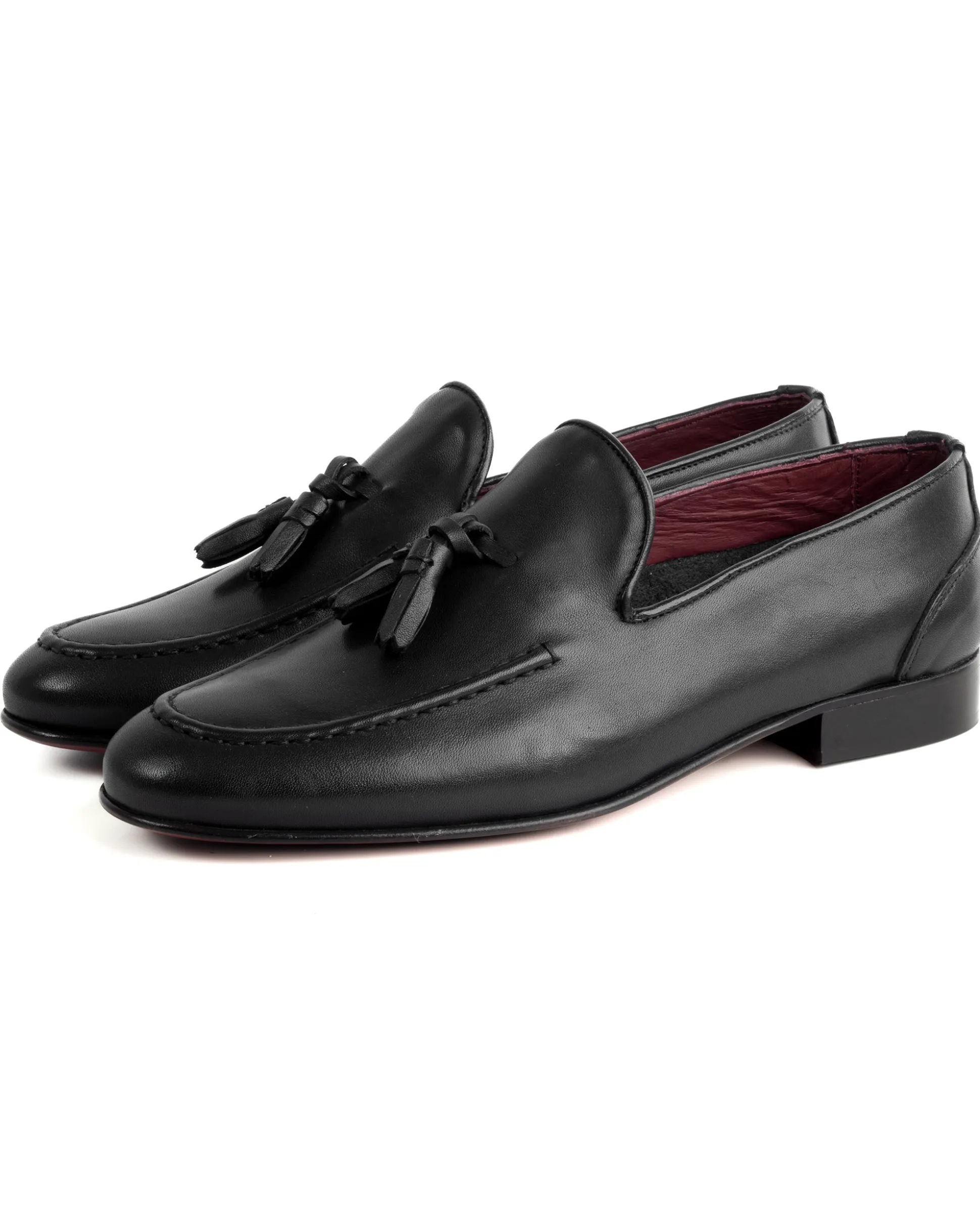 Mocassini College Uomo Con Nappine Scarpe Classiche Ecopelle Morbida Eleganti Cerimonia Suola Di Cuoio Con Ovalino Antiscivolo Casual Nero GIOSAL-S1282A