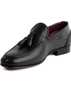 Mocassini College Uomo Con Nappine Scarpe Classiche Ecopelle Morbida Eleganti Cerimonia Suola Di Cuoio Con Ovalino Antiscivolo Casual Nero GIOSAL-S1282A