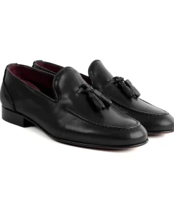 Mocassini College Uomo Con Nappine Scarpe Classiche Ecopelle Morbida Eleganti Cerimonia Suola Di Cuoio Con Ovalino Antiscivolo Casual Nero GIOSAL-S1282A