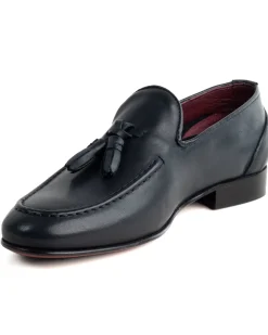 Mocassini College Uomo Con Nappine Scarpe Classiche Ecopelle Morbida Eleganti Cerimonia Suola Di Cuoio Con Ovalino Antiscivolo Casual Blu GIOSAL-S1281A