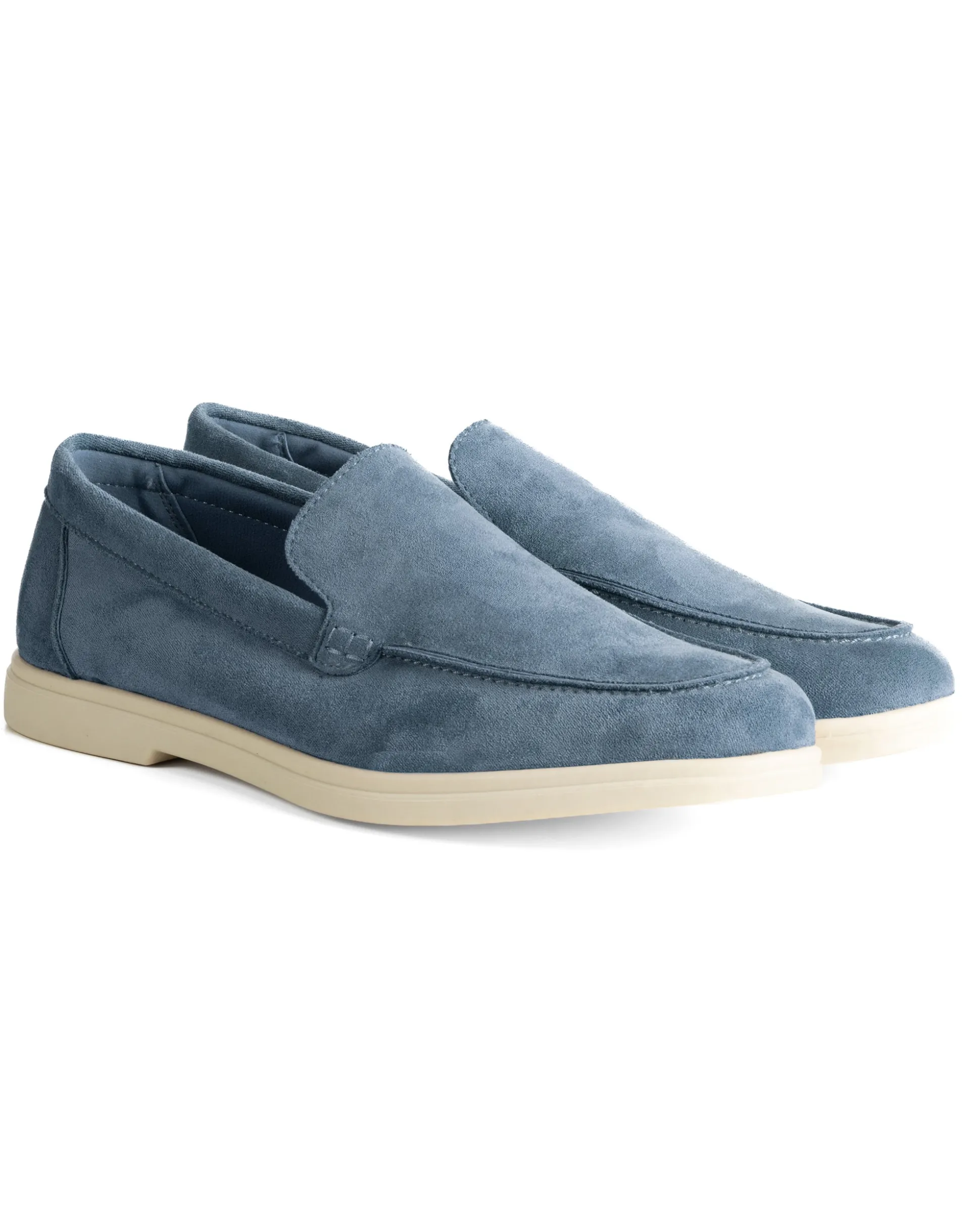 Mocassini college uomo scarpe camoscio eleganti cerimonia suola di gomma denim GIOSAL-S1324A