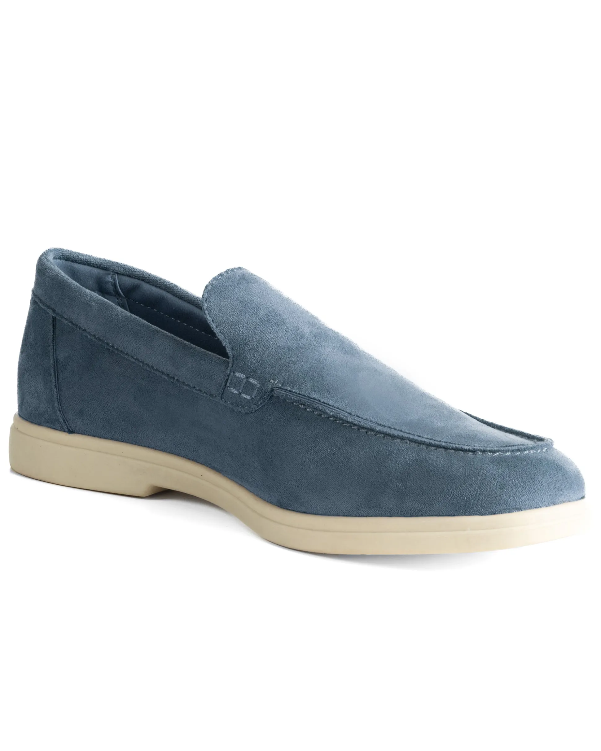 Mocassini college uomo scarpe camoscio eleganti cerimonia suola di gomma denim GIOSAL-S1324A