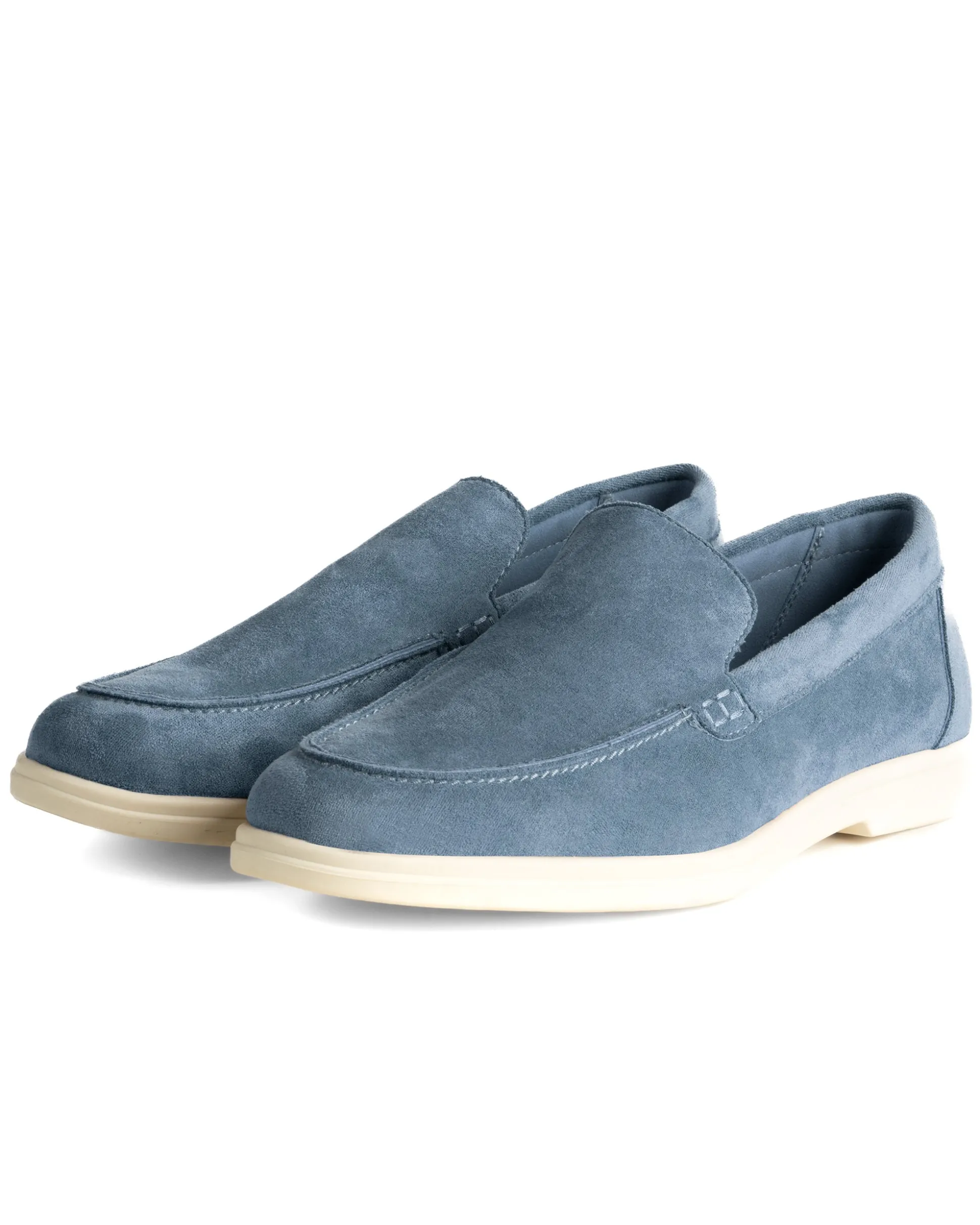 Mocassini college uomo scarpe camoscio eleganti cerimonia suola di gomma denim GIOSAL-S1324A