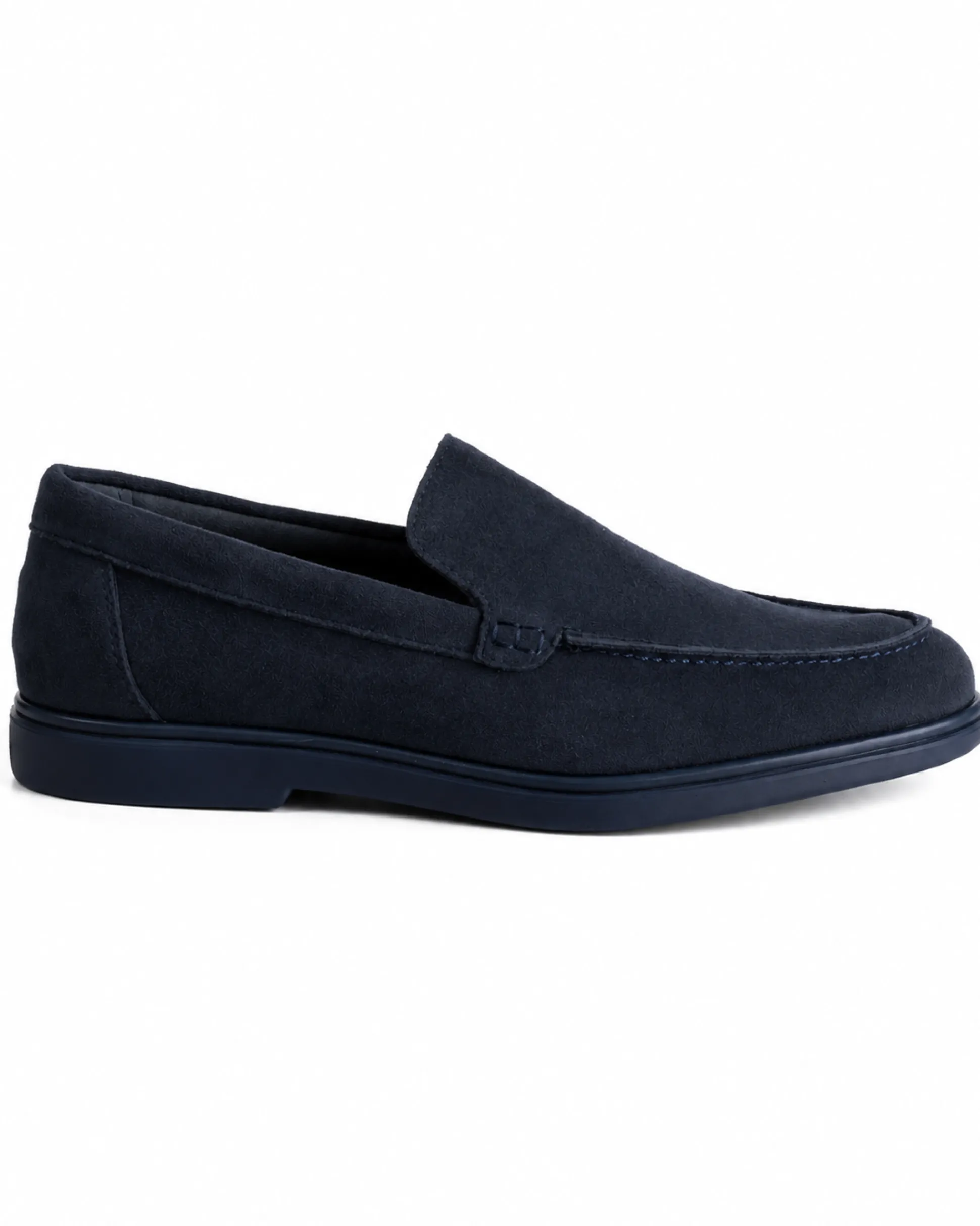 Mocassini college uomo scarpe camoscio eleganti cerimonia suola di gomma blu scuro GIOSAL-S1320A