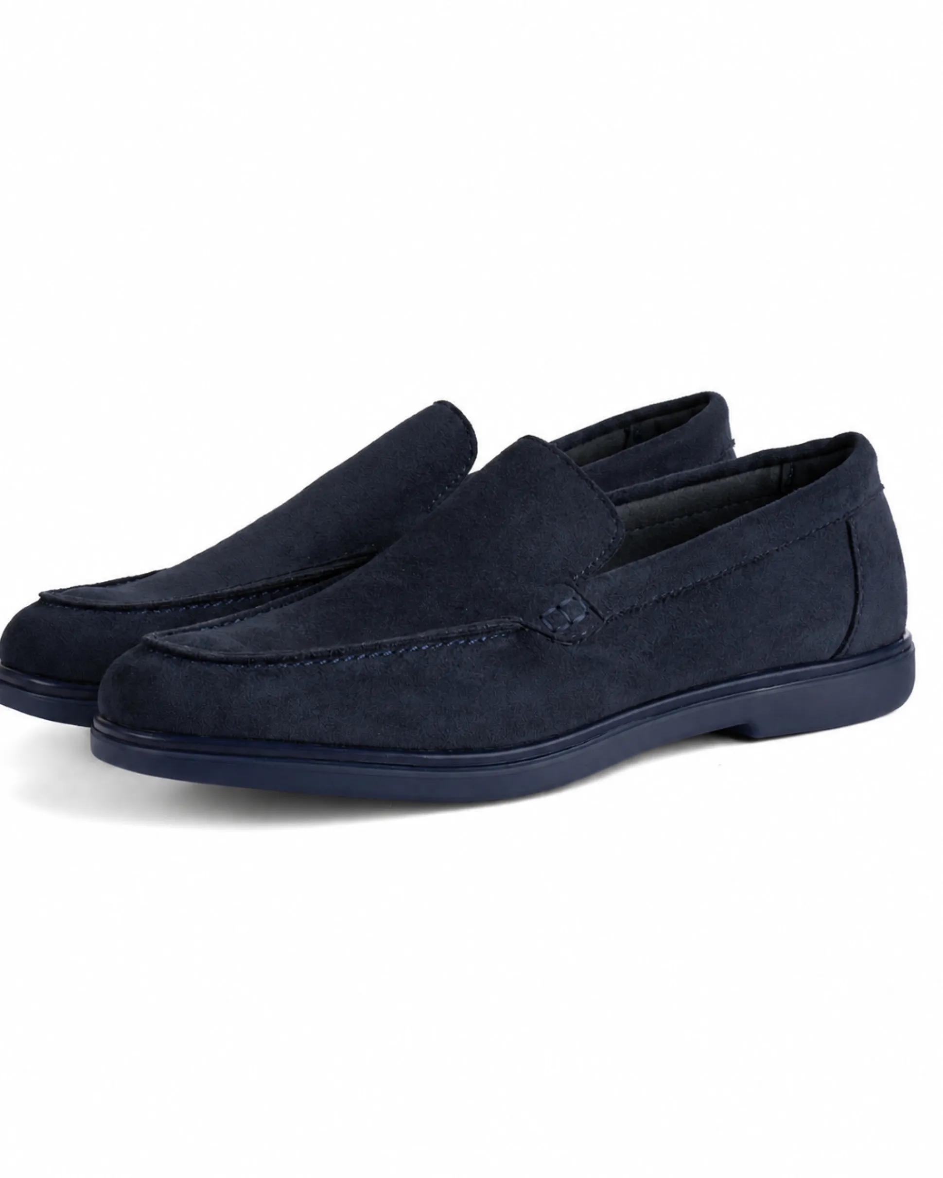 Mocassini college uomo scarpe camoscio eleganti cerimonia suola di gomma blu scuro GIOSAL-S1320A