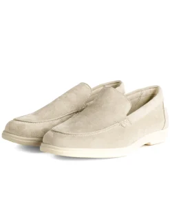 Mocassini college uomo scarpe camoscio eleganti cerimonia suola di gomma panna GIOSAL-S1319A