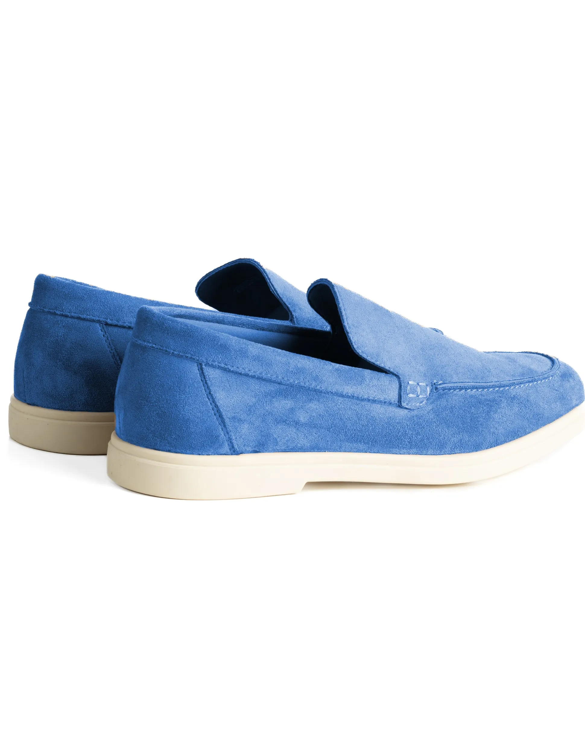 Mocassini college uomo scarpe camoscio eleganti cerimonia suola di gomma blu royal GIOSAL-S1317A