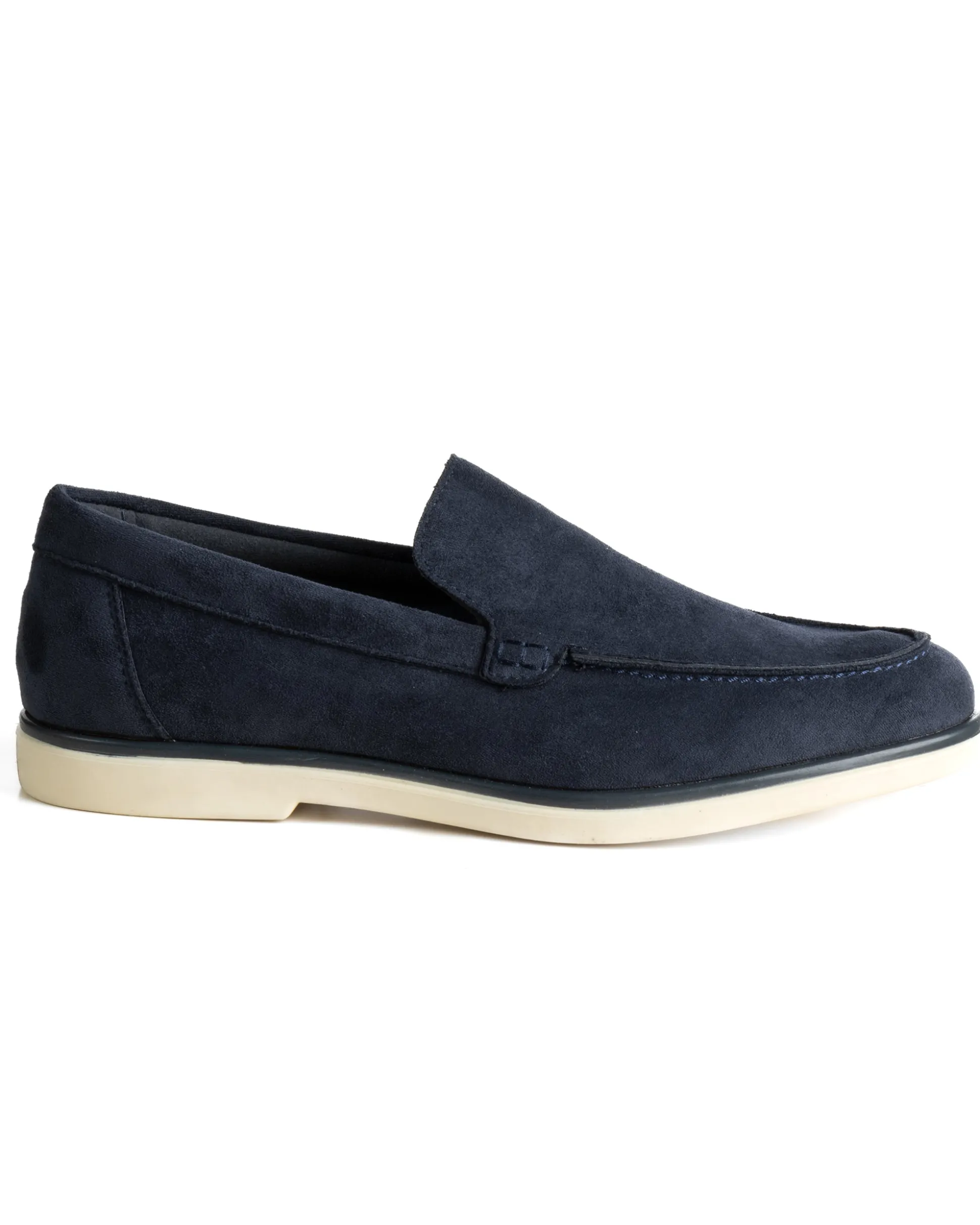 Mocassini college uomo scarpe camoscio eleganti cerimonia suola di gomma blu GIOSAL-S1313A