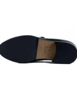 Mocassini Doppia Fibbia Uomo Scarpe Ecopelle Abrasivate Lucide Eleganti Cerimonia Suola Di Cuoio Casual Blu GIOSAL-S1263A