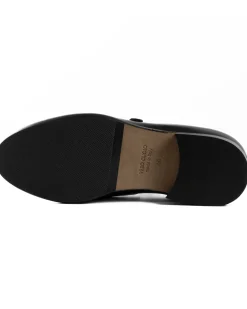 Mocassini Doppia Fibbia Uomo Scarpe Ecopelle Abrasivate Lucide Eleganti Cerimonia Suola Di Cuoio Casual Nero GIOSAL-S1262A