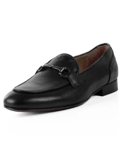 Mocassini Uomo Con Fibbie Morsetto Scarpe Ecopelle Eleganti Pelle Vitello Cerimonia Suola Di Cuoio Con Ovalino Antiscivolo Casual Nero GIOSAL-S1269A