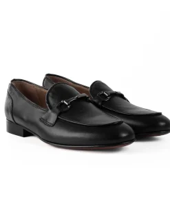 Mocassini Uomo Con Fibbie Morsetto Scarpe Ecopelle Eleganti Pelle Vitello Cerimonia Suola Di Cuoio Con Ovalino Antiscivolo Casual Nero GIOSAL-S1269A