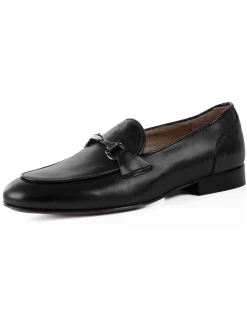 Mocassini Uomo Con Fibbie Morsetto Scarpe Ecopelle Eleganti Pelle Vitello Cerimonia Suola Di Cuoio Con Ovalino Antiscivolo Casual Nero GIOSAL-S1269A