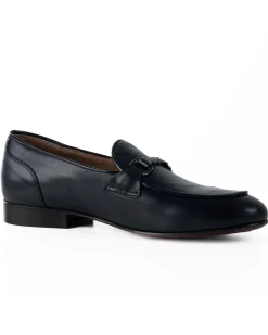 Mocassini Uomo Con Fibbie Morsetto Scarpe Ecopelle Eleganti Pelle Vitello Cerimonia Suola Di Cuoio Con Ovalino Antiscivolo Casual Blu GIOSAL-S1270A