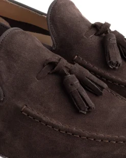 Mocassini Uomo Con Nappine Scarpe CamoscMocassini uomo con nappine scarpe camoscio eleganti cerimonia pelle scamosciata suola di cuoio con ovalino antiscivolo casual marrone GIOSAL-S1267A
