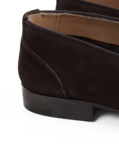 Mocassini Uomo Con Nappine Scarpe CamoscMocassini uomo con nappine scarpe camoscio eleganti cerimonia pelle scamosciata suola di cuoio con ovalino antiscivolo casual marrone GIOSAL-S1267A