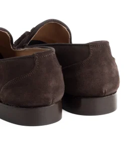 Mocassini Uomo Con Nappine Scarpe CamoscMocassini uomo con nappine scarpe camoscio eleganti cerimonia pelle scamosciata suola di cuoio con ovalino antiscivolo casual marrone GIOSAL-S1267A