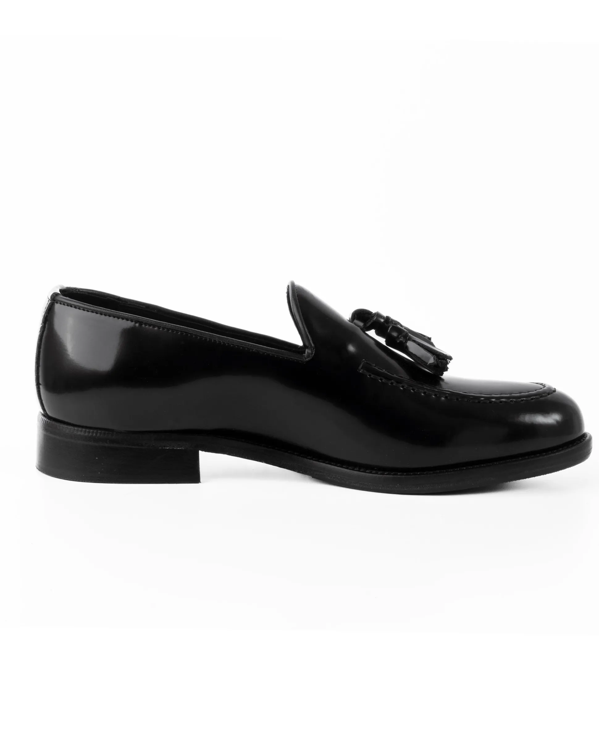 Mocassini Uomo Con Nappine Scarpe Ecopelle Abrasivate Eleganti Cerimonia Suola Di Cuoio Casual Nero GIOSAL-S1265A