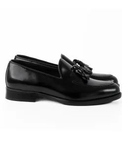 Mocassini Uomo Con Nappine Scarpe Ecopelle Abrasivate Eleganti Cerimonia Suola Di Cuoio Casual Nero GIOSAL-S1265A