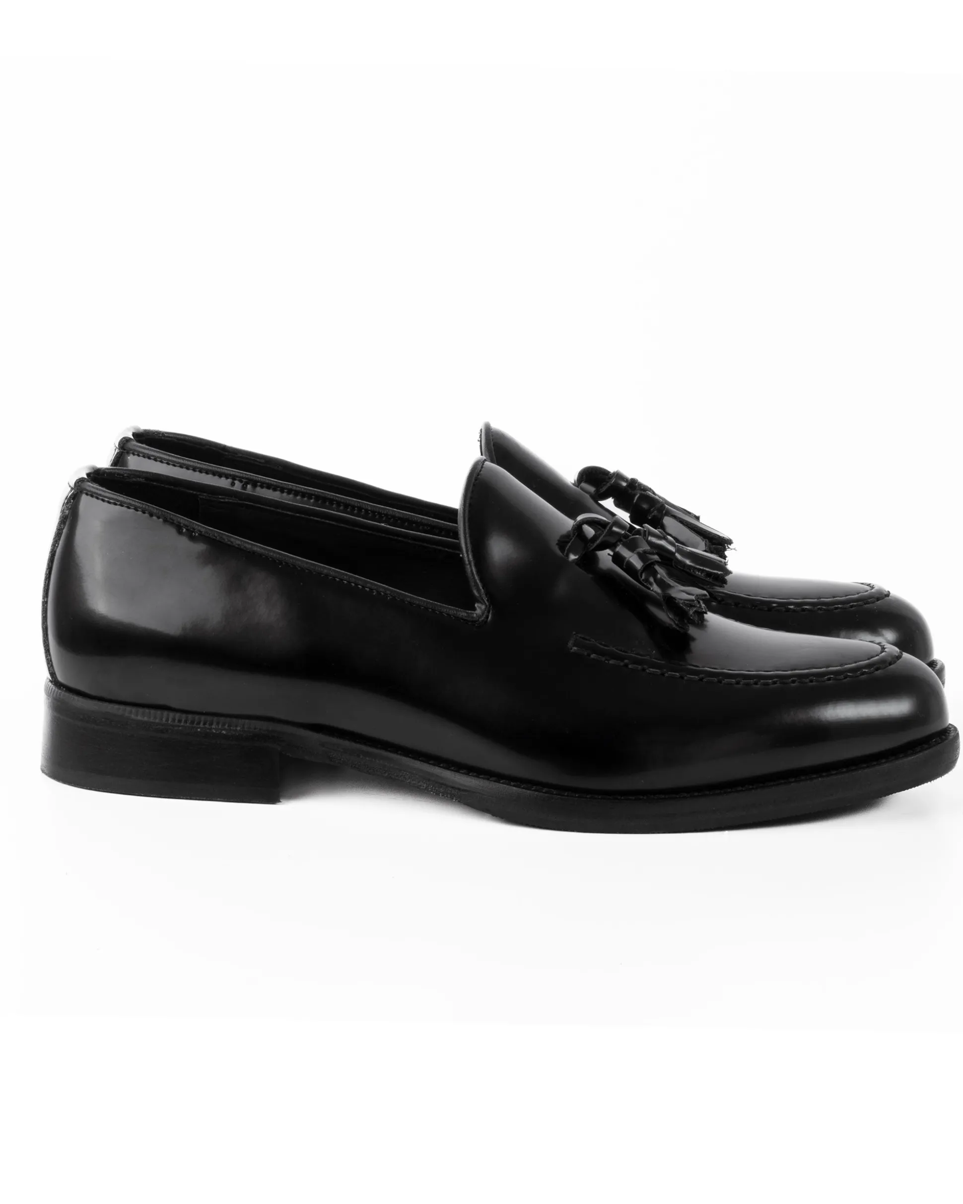 Mocassini Uomo Con Nappine Scarpe Ecopelle Abrasivate Eleganti Cerimonia Suola Di Cuoio Casual Nero GIOSAL-S1265A