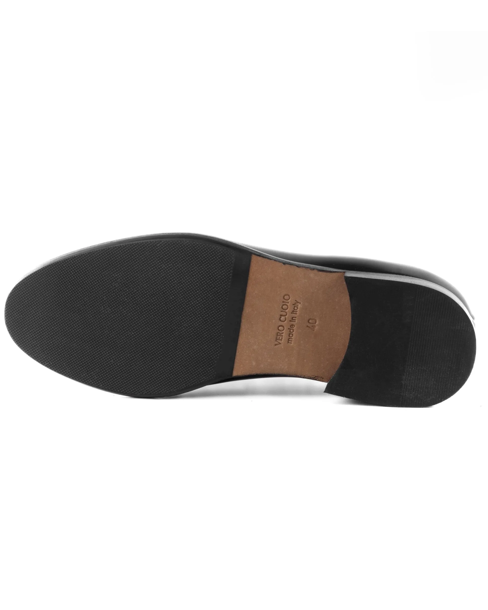 Mocassini Uomo Con Nappine Scarpe Ecopelle Abrasivate Eleganti Cerimonia Suola Di Cuoio Casual Nero GIOSAL-S1265A