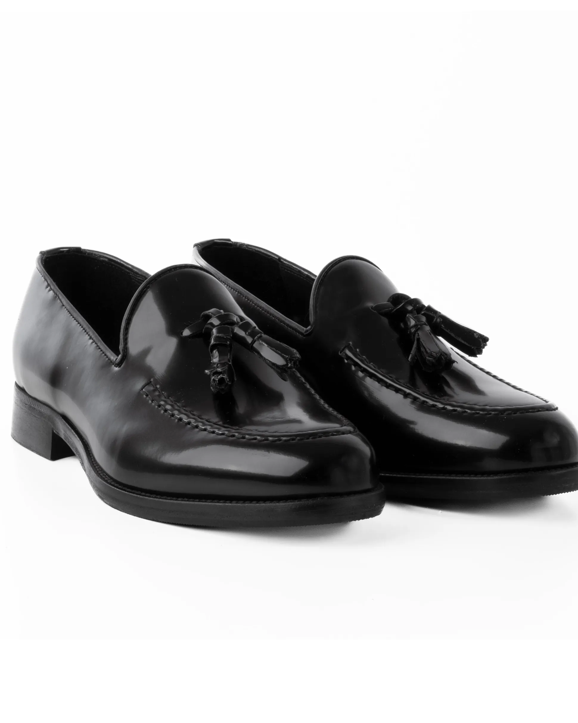 Mocassini Uomo Con Nappine Scarpe Ecopelle Abrasivate Eleganti Cerimonia Suola Di Cuoio Casual Nero GIOSAL-S1265A
