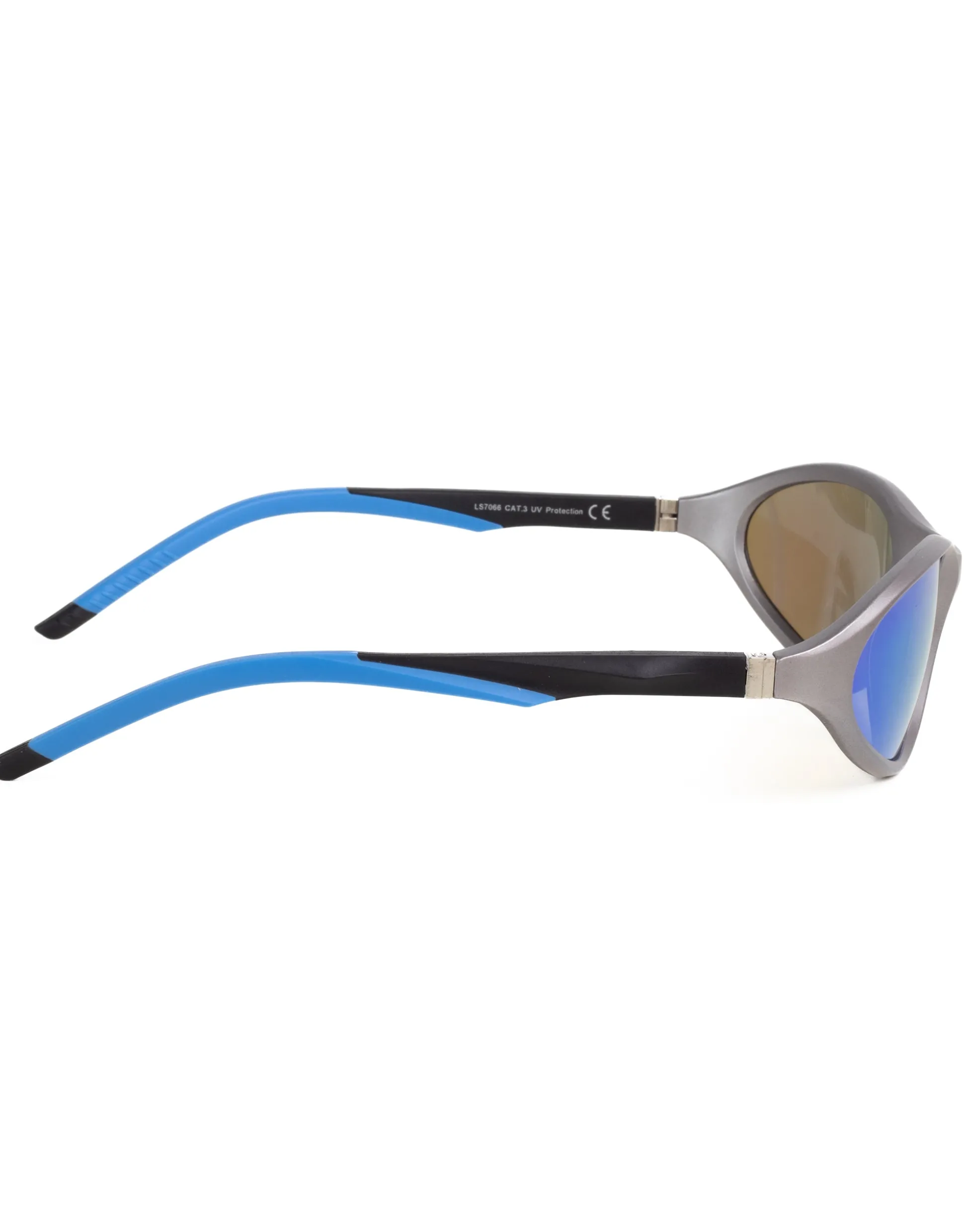 Occhiali da Sole Sportivo Unisex Casual Sunglasses Uomo Donna Montatura Curva Silver Lenti Specchiate GIOSAL-OC1070A