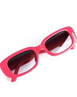 Occhiali da Sole Uomo Donna Unisex Casual Sunglasses Lenti Nero Squadrate Rosa Fluo GIOSAL-OC1062A