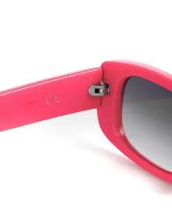 Occhiali da Sole Uomo Donna Unisex Casual Sunglasses Lenti Nero Squadrate Rosa Fluo GIOSAL-OC1062A
