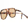 Occhiali da sole uomo unisex aviator squadrato oversize tartaruga doppio ponte lenti fumè tortora GIOSAL-OC1103A
