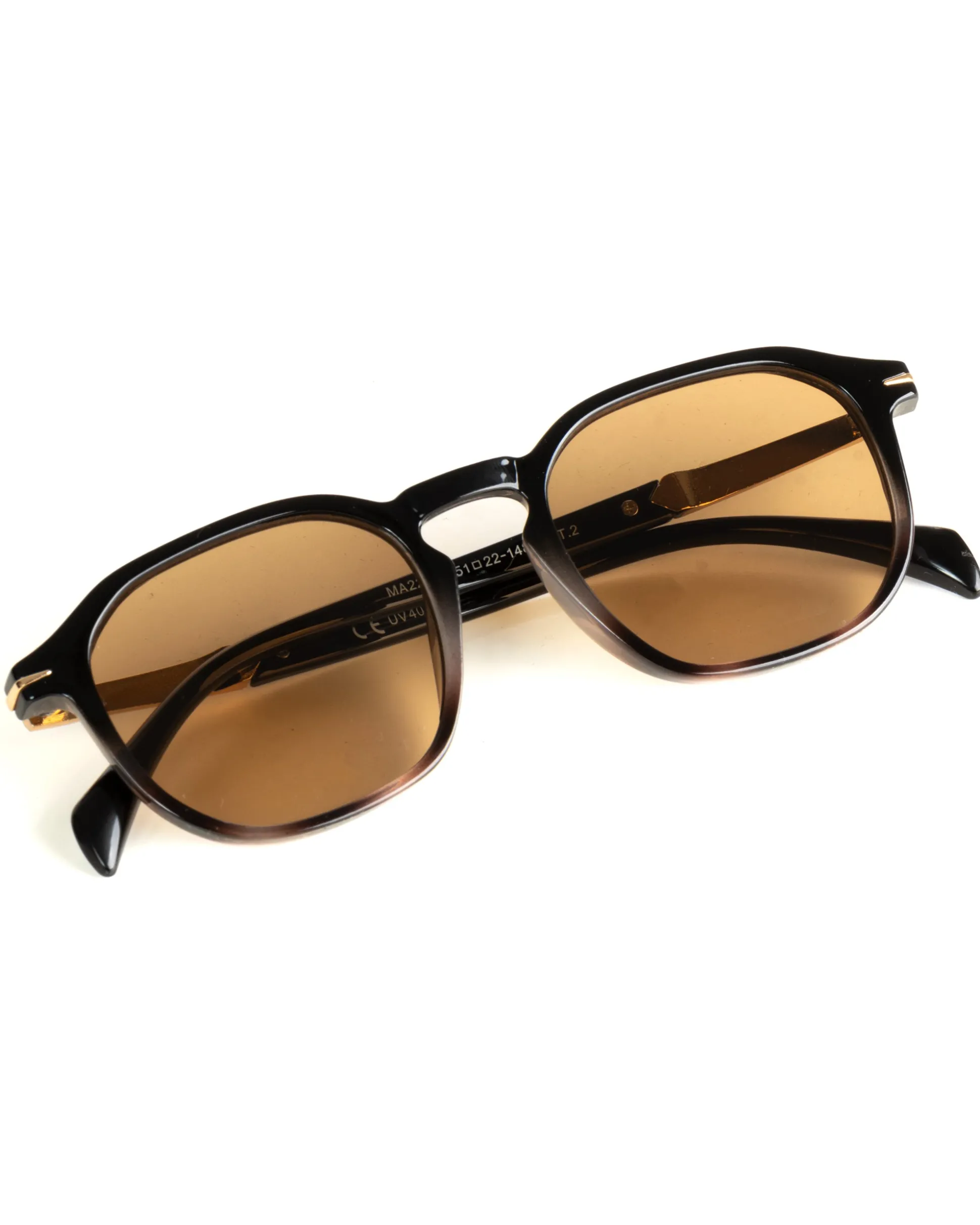 Occhiali da sole uomo unisex lenti amber cerniere dorate GIOSAL-OC1100A